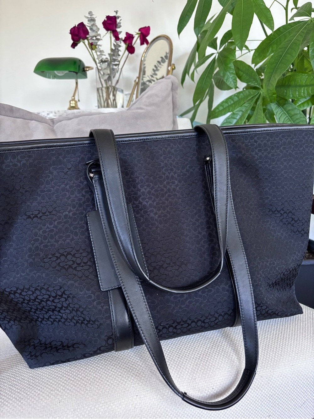 Coach Y2K Black Hampton Signature XL bag